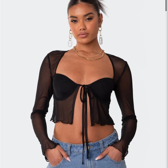 Sheer long sleeve crop - Picture 3 of 3